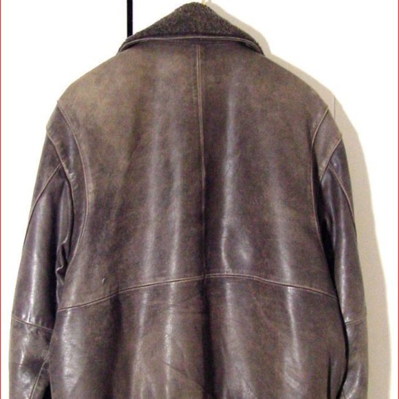 Vtg  Distress Soft Gray Lamb Leather Claiborne Bomber Jacket  Sz XL - Picture 10 of 12